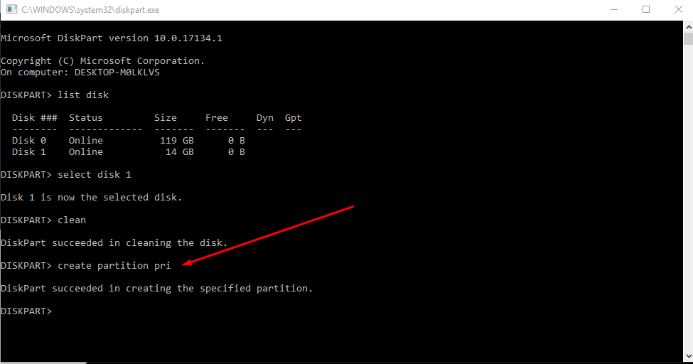 how to create bootable usb partition primary)